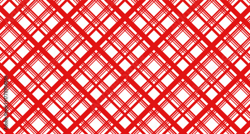 Red and white diagonal stripes background vector illustration. Candy cane pattern for Christmas or New Year concept, flat lay, seamless. Stripe pattern for gift wrap, fabric pattern, textile, tile