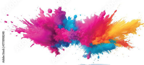 Explosion of vibrant colors abstract splash of holi powder perfect for backgrounds and creative designs