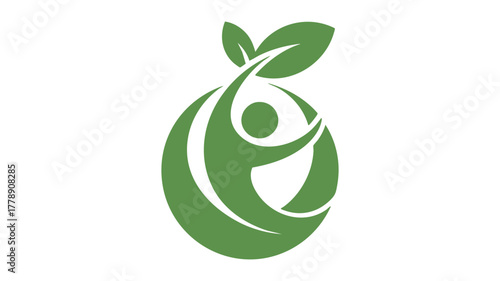 Organic health wellness emblem icon
