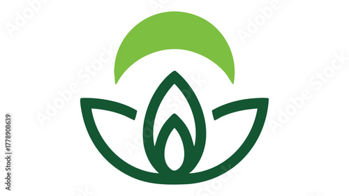 Green plant growth natural logo