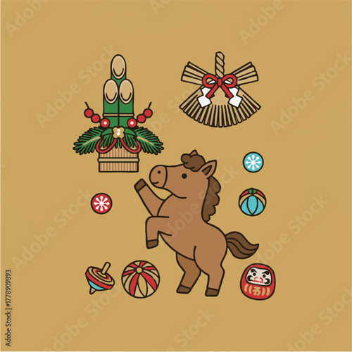 JapaneseNewYearHorseItems (日本の正月馬と縁起物)