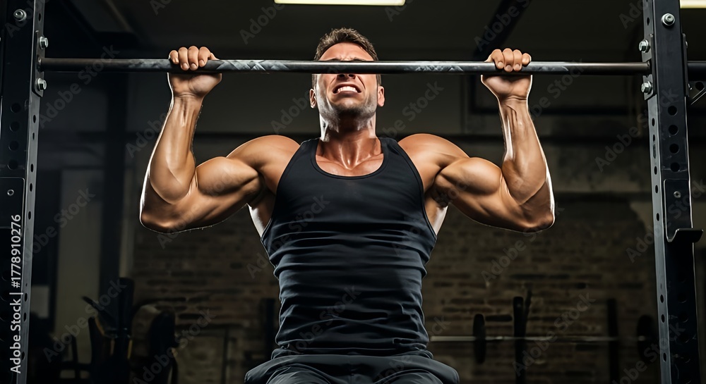 Naklejka premium Pull-up at the top 