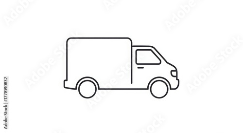 Wallpaper Mural Minimalist Delivery Van Outline Icon For Shipping Logistics Torontodigital.ca