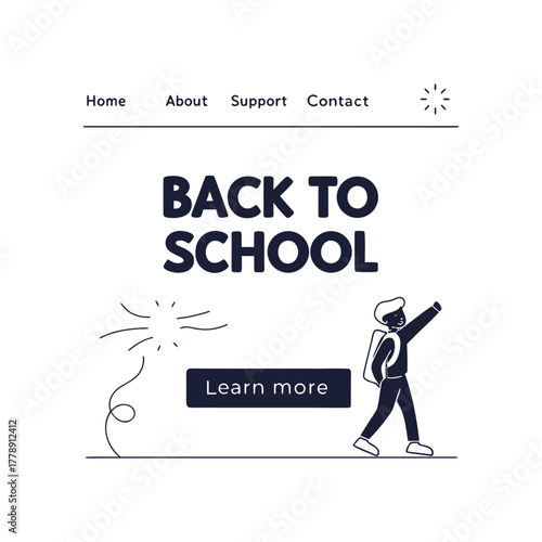 Back to School Web Banner Vector Illustration
