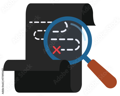Route exploration and navigation search icon vector isolated on white background.