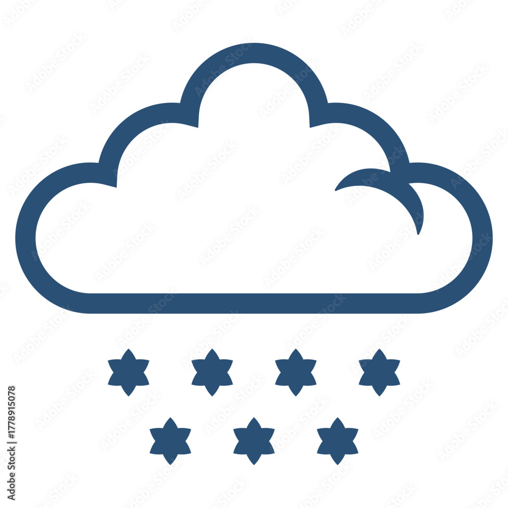 Obraz premium snow falls from cloud icon illustration