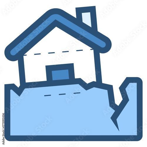 earthquake disaster icon illustration