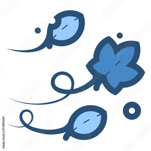 flying leaves icon illustration