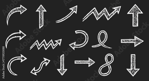 set of hand drawn arrows