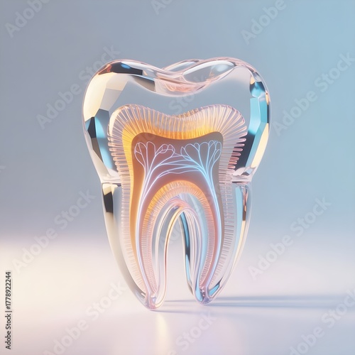 Futuristic Tooth Anatomy Visualization