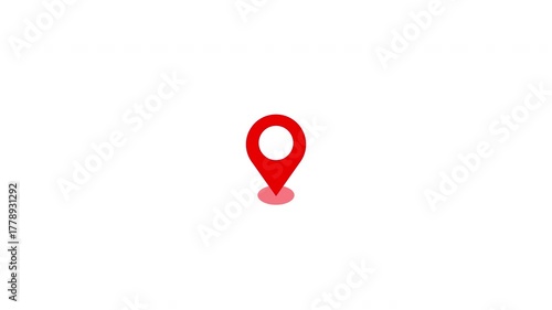 Location Pin Pointer on white Background 4K animation