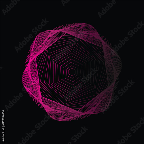 Dynamic pink geometric abstraction