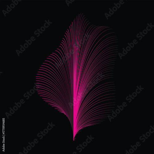 Vibrant magenta flowing lines abstract