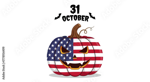 American Flag Pumpkin Halloween Celebration on October 31st.