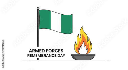 Nigerian Armed Forces Remembrance Day Commemoration Illustration.