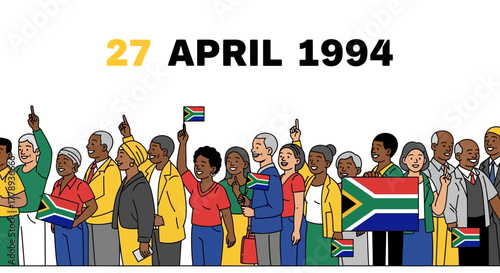 South Africa Freedom Day 27 April 1994 First Democratic Elections.