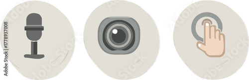 Flat Vector Icons for Multi-Modal Input - Rounded Corners and Smooth Edges