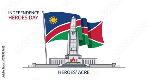 Namibia Independence Heroes Acre Monument Flag Celebration.