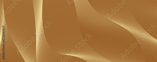Contemporary technology cover design with gold background and geometric patterns. Premium gold vector technology background for business templates, digital certificates.