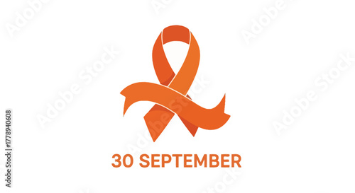 Orange Ribbon Awareness Symbol for September 30th.