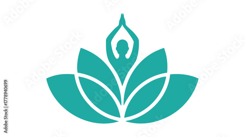 Yoga lotus pose meditation logo