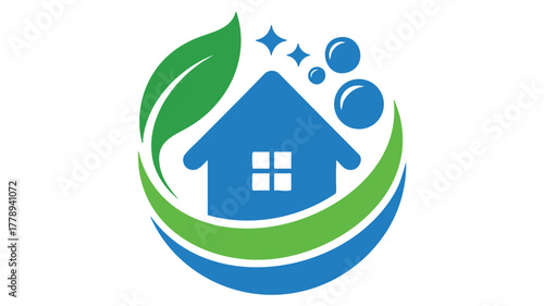 Eco home cleaning service logo