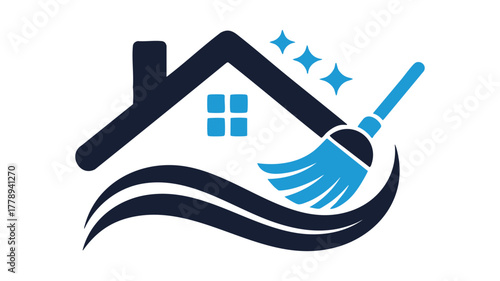 Home cleaning service logo icon