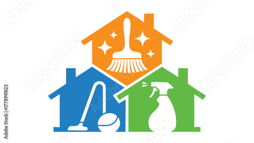Home cleaning service tools icon
