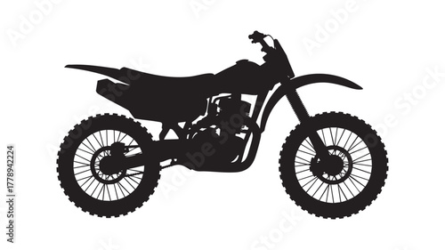 Dirt bike silhouette isolated