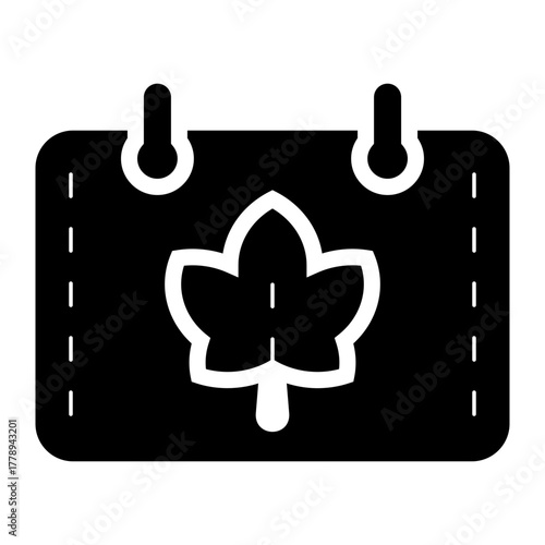 fall season calendar glyph icon