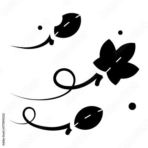 flying leaves glyph icon