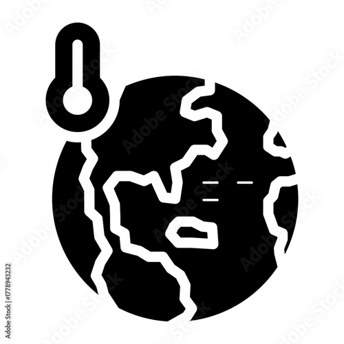 global warming glyph icon