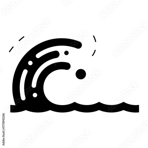 sea waves glyph icon
