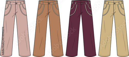 Fashionable Wide-Leg Pants A Stylish Collection of Trendy Trousers