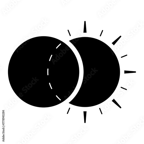 solar eclipse glyph icon