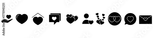 Love icon vector set. relationships illustration sign collection. online dating symbol or logo.