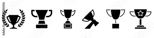 Adobe Illustrator ArtworkTrophy icon vector set. champions cup illustration sign collection. Wenner symbol. Win logo.