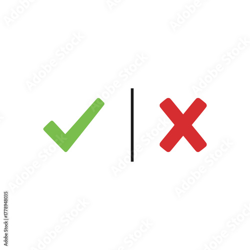 Right or Wrong Icon. Check mark and cross