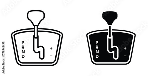 automatic transmission icon gear shift car symbol in black and white