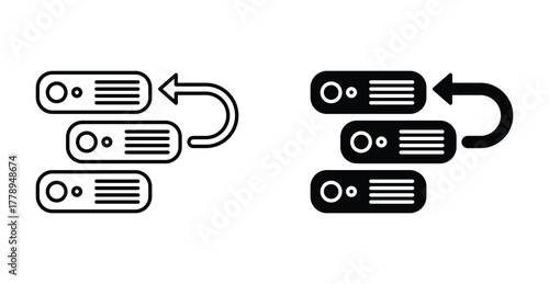 backlog icon task list queue symbol in black and white