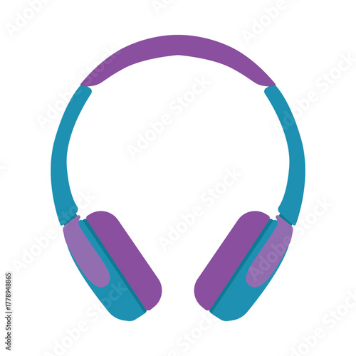 Colorful Headphones Isolated Vector Illustration. Perfect for music and audio themes in digital or print media projects.