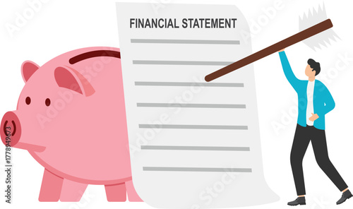 Financial statement for bank loan, Sending financial data to bank for extension of credit concept,
