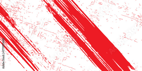 Red white brush stroke pattern car sticker abstract banner sporty lines red white color combination brush stroke pattern grunge motorsport racing design.