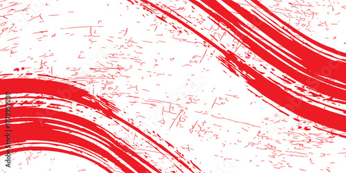 Red white brush stroke pattern car sticker abstract banner sporty lines red white color combination brush stroke pattern grunge motorsport racing design, Modern.