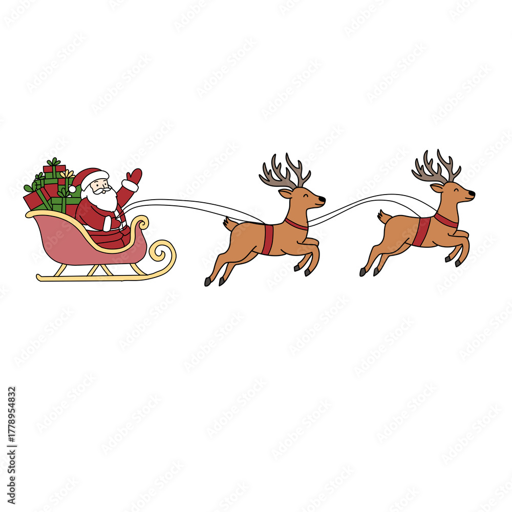 Fototapeta premium santa and reindeer