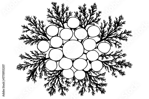 Organic Symmetry: Puffballs Heather Abstract Form | Clean, isolated vector art for creative projects.