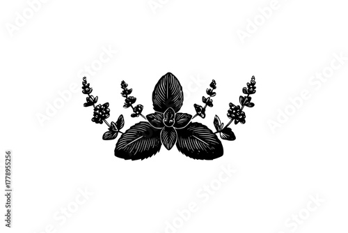 Monochromatic Flower Bouquet | Clean, isolated vector art for creative projects.