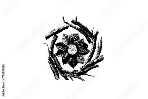 delicate dance nature's elements | Clean, isolated vector art for creative projects.