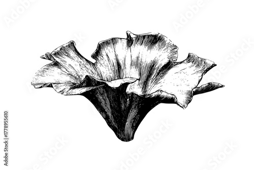 Artistic Portrayal Morel Mushroom Cap | Clean, isolated vector art for creative projects.