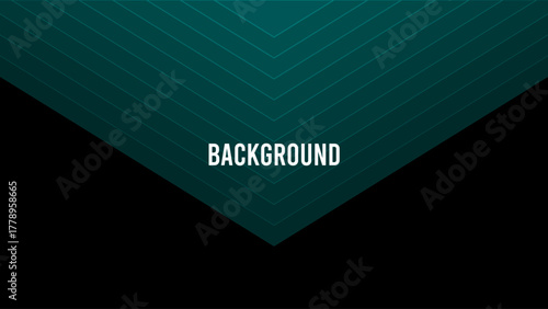 Black abstract background with teal green overlay triangular pattern, blended lines, outline pattern, envelope shape